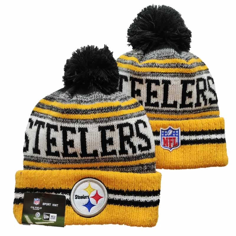Steelers Team Logo Yellow and Gray Pom Cuffed Knit Hat YD,We sell and wholesale Steelers Team Logo Yellow and Gray Pom Cuffed Knit Hat YD on line form chian!